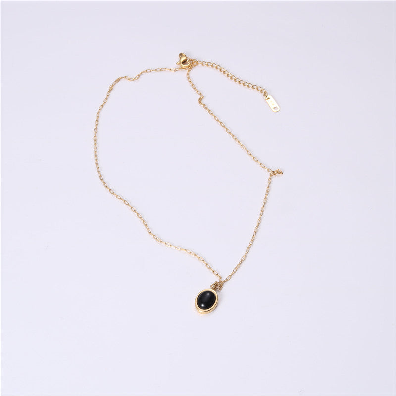 Titanium steel necklace female niche clavicle chain