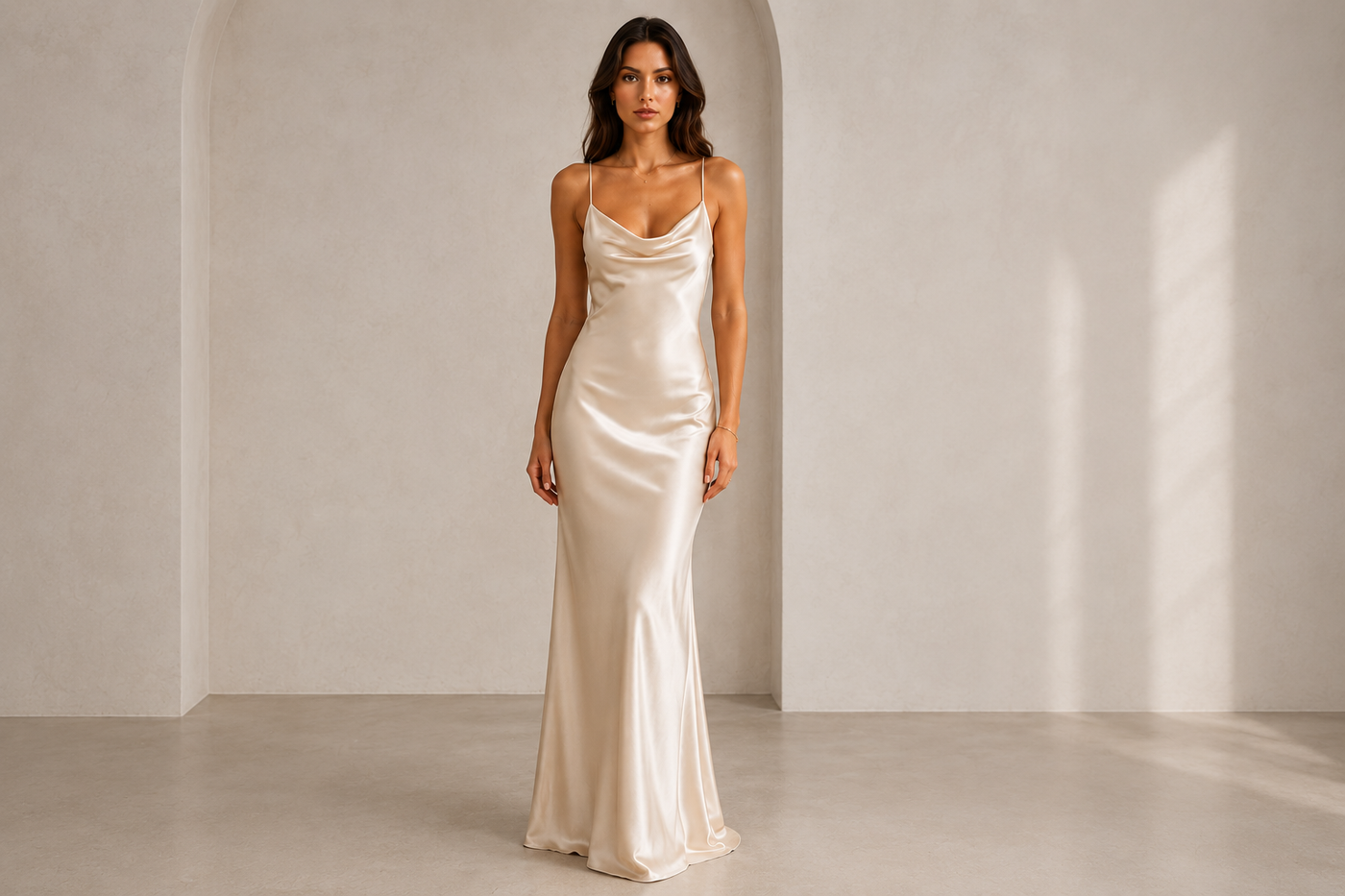 Maxi satin dress