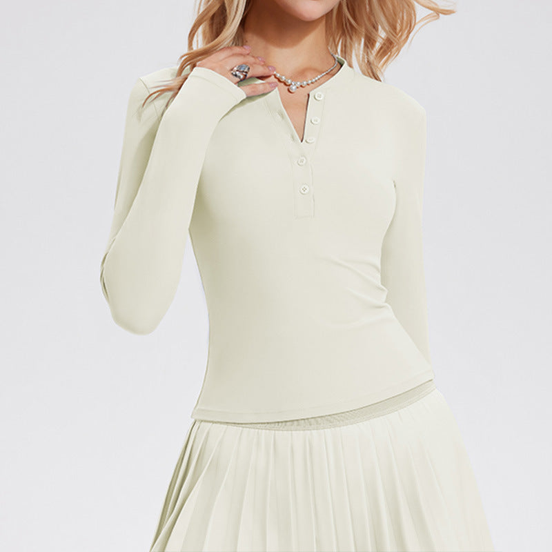 Womens Yoga Long-sleeve Fitted Top